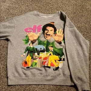 Elf Graphic Gray Sweater